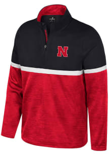 Colosseum Nebraska Cornhuskers Youth Black Primary Logo Long Sleeve Quarter Zip Shirt
