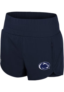 Colosseum Penn State Nittany Lions Womens Navy Blue Levitation High Waist Shorts