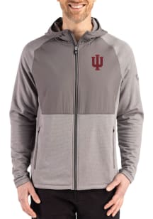 Cutter and Buck Indiana Hoosiers Mens Graphite Peshastin Long Sleeve Full Zip Jacket