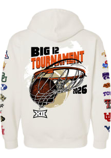 Something Inked Big 12 Mens Ivory 2026 Big 12 Basketball Tournament Long Sleeve Hoodie