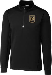Cutter and Buck Los Angeles FC Mens Black Traverse Long Sleeve Qtr Zip Pullover