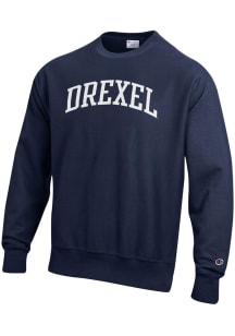 Champion Drexel Dragons Mens Navy Blue Arch Reverse Weave Long Sleeve Crew Sweatshirt