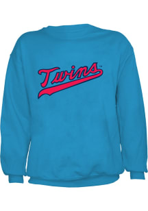 Minnesota Twins Mens Light Blue Wordmark Long Sleeve Crew Sweatshirt