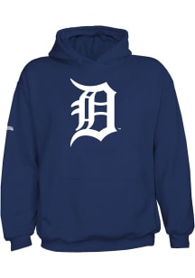 Detroit Tigers Mens Navy Blue Primary Logo Long Sleeve Hoodie