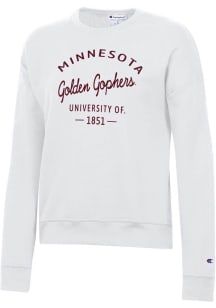 Champion Minnesota Golden Gophers Womens White Powerblend Crew Sweatshirt