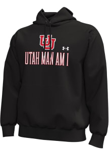 Under Armour Utah Utes Mens Black Flat Name Mascot Long Sleeve Hoodie