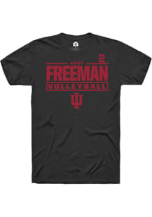 Avery Freeman Indiana Hoosiers Black NIL Stacked Box Short Sleeve Player T Shirt
