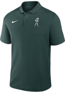 Nike Michigan State Spartans Mens Green Sparty Playing Baseball Short Sleeve Polo