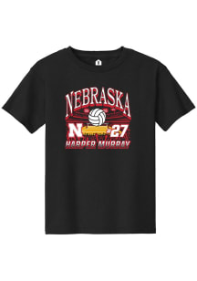 Harper Murray  Rally Nebraska Cornhuskers Youth Black NIL Name Number Net Short Sleeve T-Shirt