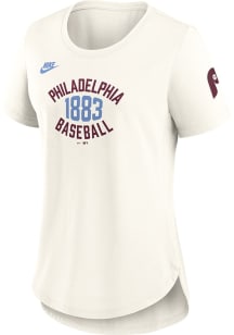 Nike Philadelphia Phillies Womens Cream Cooperstown Short Sleeve T-Shirt