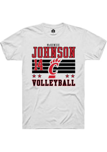 McKenzie Johnson Cincinnati Bearcats White NIL Striped Short Sleeve Player T Shirt