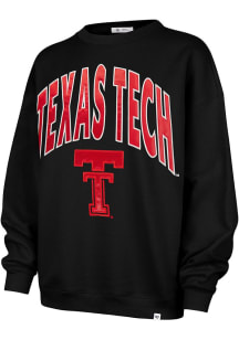 47 Texas Tech Red Raiders Womens Black Extra Innings Crew Sweatshirt