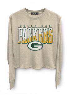 Junk Food Clothing Green Bay Packers Womens Natural Slant Thermal LS Tee