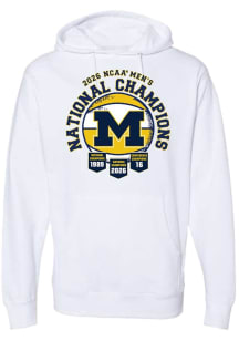 Summit Sportswear Michigan Wolverines Mens White 2026 Men's Basketball National Champions Banners..