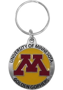 Minnesota Golden Gophers Carved Metal Keychain - Grey