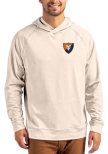 Cutter and Buck Illinois Fighting Illini Mens Oatmeal Vault Adapt Knit Hood Long Sleeve Hoodie