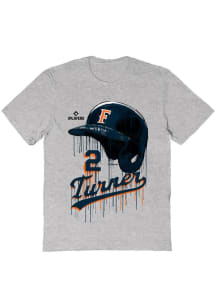 Justin Turner  Vive La Fete Cal State Fullerton Titans Youth Grey Drip Short Sleeve T-Shirt