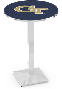 GA Tech Yellow Jackets Chrome Square Base Pub Table