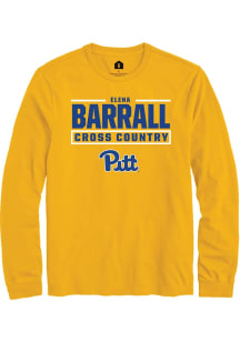 Elena Barrall Pitt Panthers Gold NIL Stacked Box Long Sleeve Player T Shirt