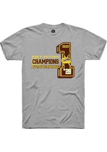 Ryan Humphrey Western Michigan Broncos Grey NIL 2025 National Champions Short Sleeve Player T Shir..