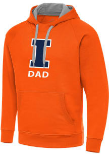Antigua Illinois Fighting Illini Mens Orange Dad Victory Long Sleeve Hoodie