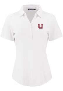 Cutter and Buck Utah Utes Womens White Vault Forge Eco Polo Short Sleeve Polo Shirt