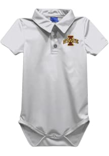 Vive La Fete Iowa State Cyclones Baby White Team Short Sleeve One Piece Polo
