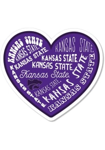 K-State Wildcats 3.5" Heart Rugged Stickers - Purple