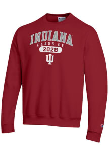 Champion Indiana Hoosiers Mens Crimson Class of 2028 Powerblend Long Sleeve Crew Sweatshirt