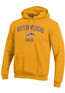 Champion Western Michigan Broncos Mens Gold Arch Logo Dad Powerblend Long Sleeve Hoodie