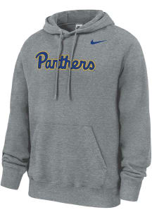 Nike Pitt Panthers Mens Charcoal Club Fleece Long Sleeve Hoodie