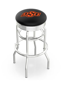 Oklahoma State Cowboys Double-Ring Swivel Chrome Pub Stool - Black