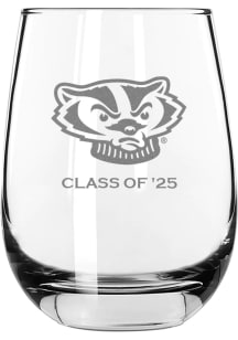 Wisconsin Badgers Class of 2025 15oz Stemless Wine Glass - White