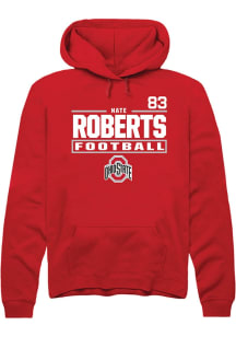 Nate Roberts  Rally Ohio State Buckeyes Mens Red Football NIL Stacked Box Long Sleeve Hoodie