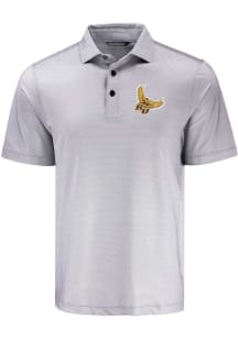 Cutter and Buck Rowan University Mens Grey Lattice Short Sleeve Polo