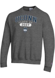 Champion UConn Huskies Mens Charcoal Class of 2027 Powerblend Long Sleeve Crew Sweatshirt