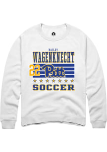 Bailey Wagenknecht Pitt Panthers Mens White NIL Striped Player Crew