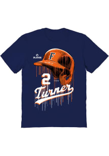 Justin Turner  Vive La Fete Cal State Fullerton Titans Youth Navy Blue Drip Short Sleeve T-Shirt