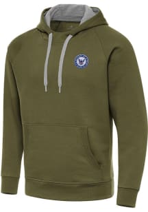 Antigua Navy Mens Olive Victory Long Sleeve Hoodie
