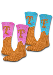 Texas Rangers ISlide Ice Cream Drip Mens Crew Socks