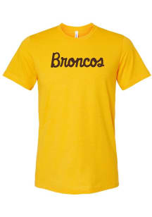 Western Michigan Broncos Gold Broncos Script Short Sleeve T Shirt