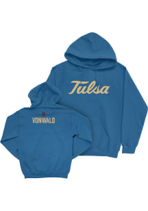 Jaylin Vonwald Campus Ink Tulsa Golden Hurricane Youth NIL Sideline Long Sleeve Player Hoodie Blue