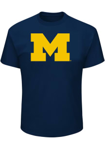 Michigan Wolverines Mens Navy Blue Large Logo Big and Tall T-Shirt