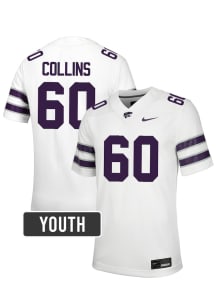 Keegan Collins K-State Wildcats Youth White Nike NIL Name And Number Football Jersey
