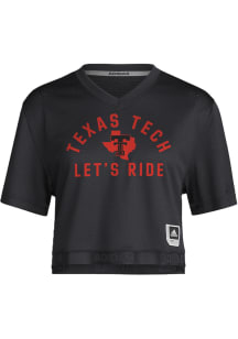 Texas Tech Red Raiders Womens Adidas Let's Ride Fashion Football Jersey - Black