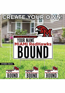Miami RedHawks Personalized School Bound Yard Sign - White