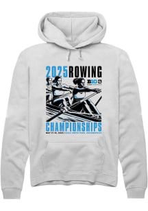 Rally Big Ten Mens White 2025 Rowing Championships Long Sleeve Hoodie