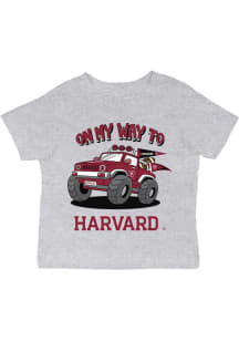 Vive La Fete Harvard Crimson Infant On My Way Short Sleeve T-Shirt Grey