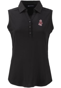 Cutter and Buck West Virginia Mountaineers Womens Black Vault Forge Eco Polo Shirt