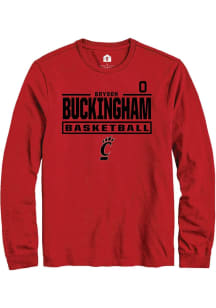 Bryson Buckingham Cincinnati Bearcats Red NIL Stacked Box Long Sleeve Player T Shirt